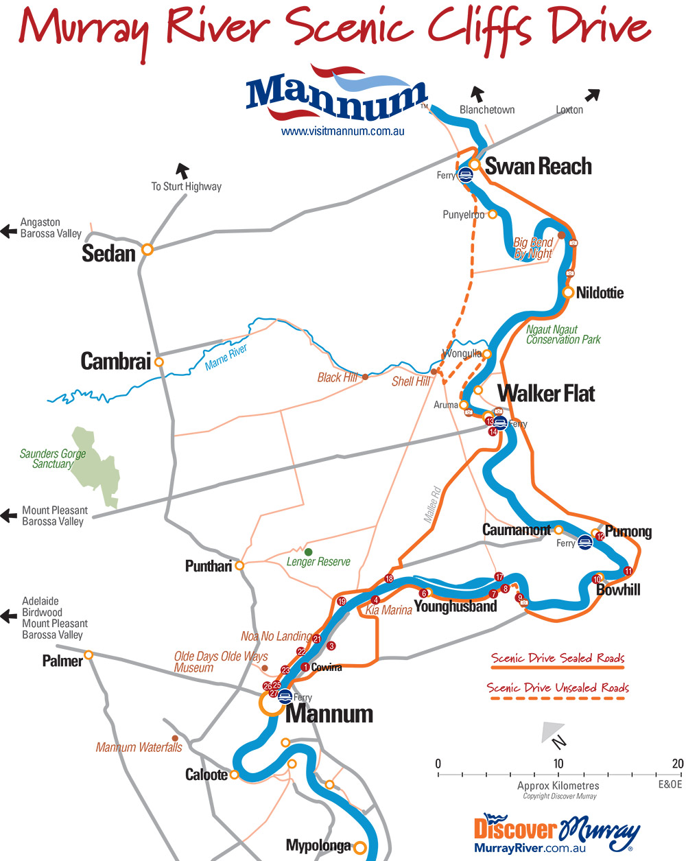 Murray River Scenic Cliffs Drive Map 