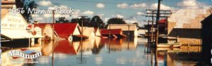 1956 Visit Mannum Floods banner